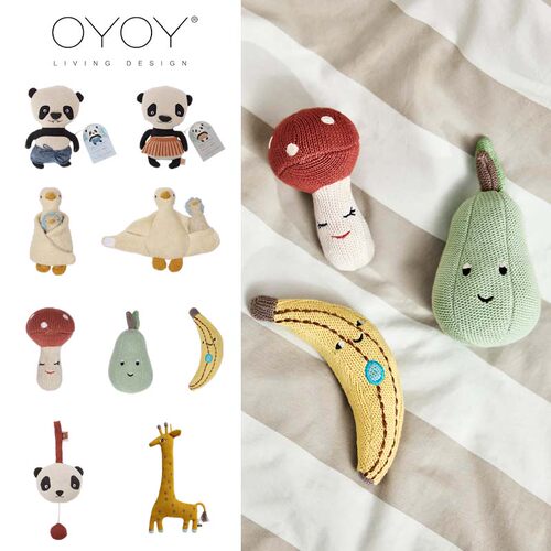 丹麦oyoy新生婴儿宝宝儿童公仔安抚巾玩具可啃咬动物玩偶手摇铃5Z