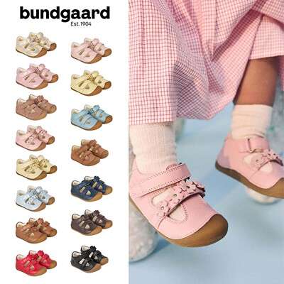 兔子鞋bundgaard新款宝宝男女童儿童凉鞋手工魔术贴包头软底皮鞋