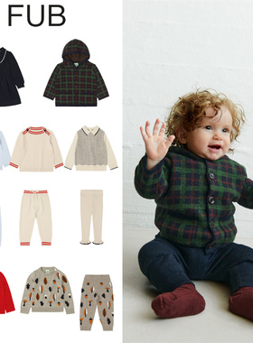 FUB25秋冬新款婴儿宝宝男女小童长袖羊毛外套毛衣连衣裙针织长裤