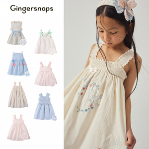 gingersnaps26春夏新款中小童女孩甜美背心连衣裙子
