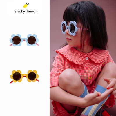 Sticky Lemon26春夏新款宝宝小女孩撞色儿童花朵太阳镜防晒墨镜