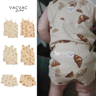 VACVAC春夏新款婴儿宝宝男女小童儿童打底吊带背心男孩内裤短裤5Z