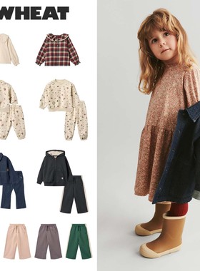 Wheat25秋冬新款宝宝男女儿童卫衣卫裤薄外套长袖衬衣牛仔裤子5Z