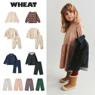 Wheat25秋冬新款宝宝男女儿童卫衣卫裤薄外套长袖衬衣牛仔裤子5Z