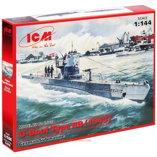 ICMS010二战德国海军U艇IIB型潜水艇1943年1 模型 144塑料拼装