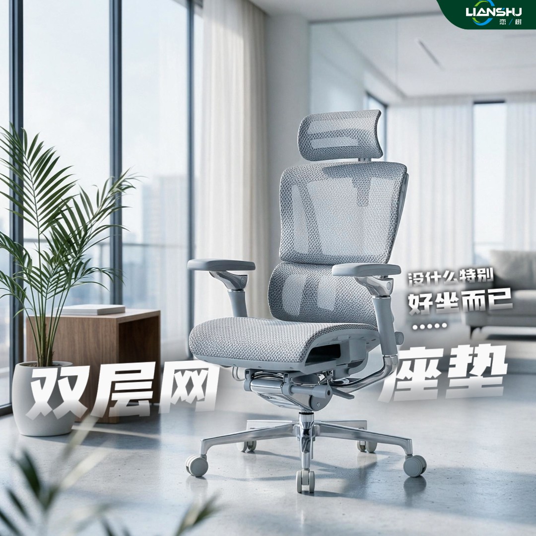 恋树L2人体工学椅子多功能调节家用电脑椅久坐舒适透气护腰办公椅