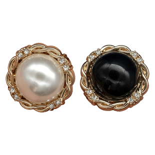 时尚珍珠扣高级感小香复古西装扣子女衣服纽扣金属毛衣大衣钻钮扣