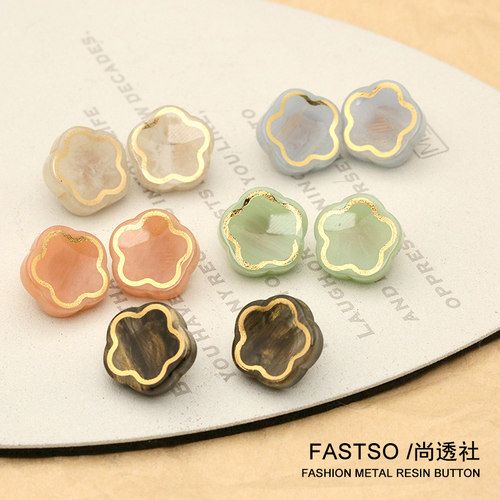 Fastso尚透社衬衫扣花朵复古