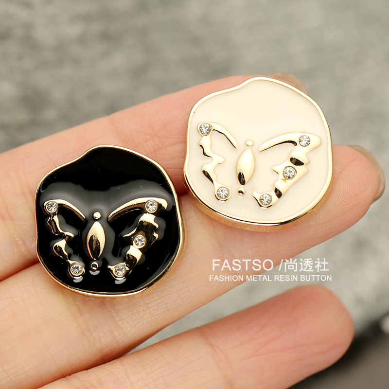 复古风西装毛衣纽扣扣子镶钻高级