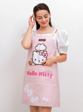 学厨&HELLO KITTY(凯蒂猫)正版授权 烘焙棉围裙家用厨房烘焙工具