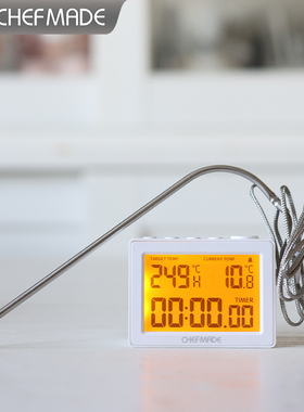 学厨探针式烤箱温度计食品温度水温计线式烤牛排油温计电子温度计