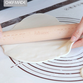chefmade46cm擀面 面棍锥形家用烘焙工具擀水饺皮薄 面棍实木擀面