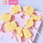 学厨KITTY猫正版 棒棒糖模具卡通硅胶食品级家用自制手工奶酪棒