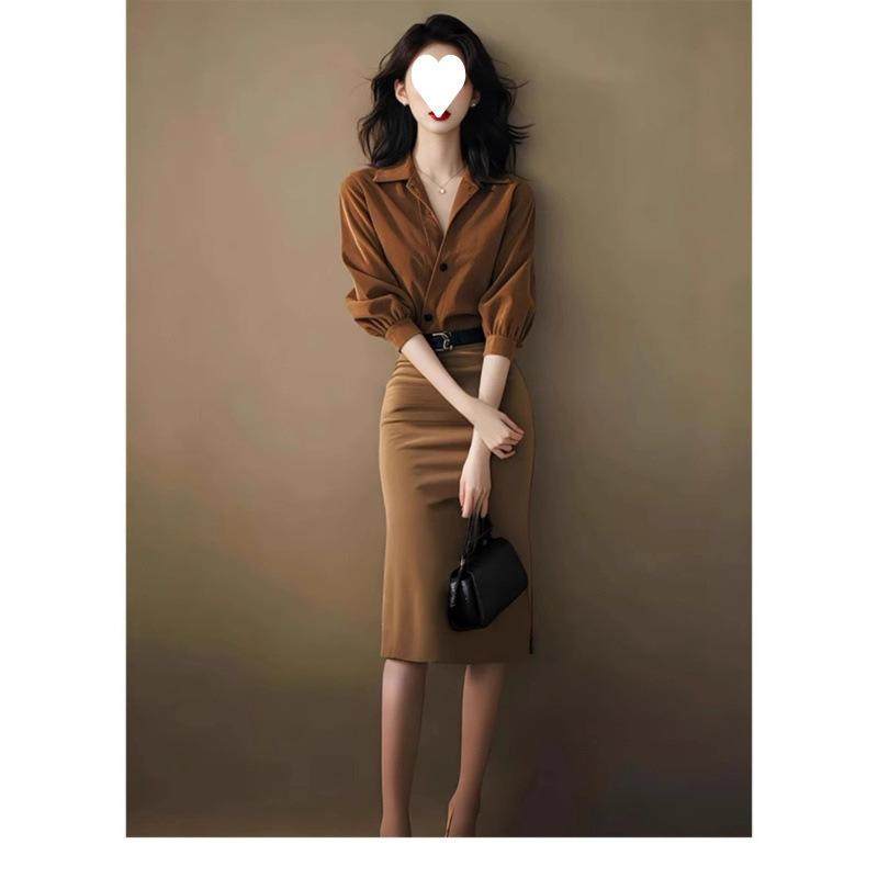 时尚套装女秋新款气质高级感又a又飒女装小香风衬衫包臀半身裙女,女装/女士精品,时尚套装,淘宝优惠券,粉丝福利购,淘宝优惠卷