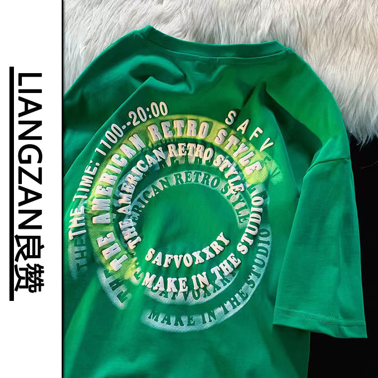 純棉美式街頭hiphop炸街短袖t恤男女2022寬松ins潮牌情侶半袖上衣在類目 女裝/女士精品, T恤中 - 來自Buy2taobao.com提供專業的淘寶代購服務