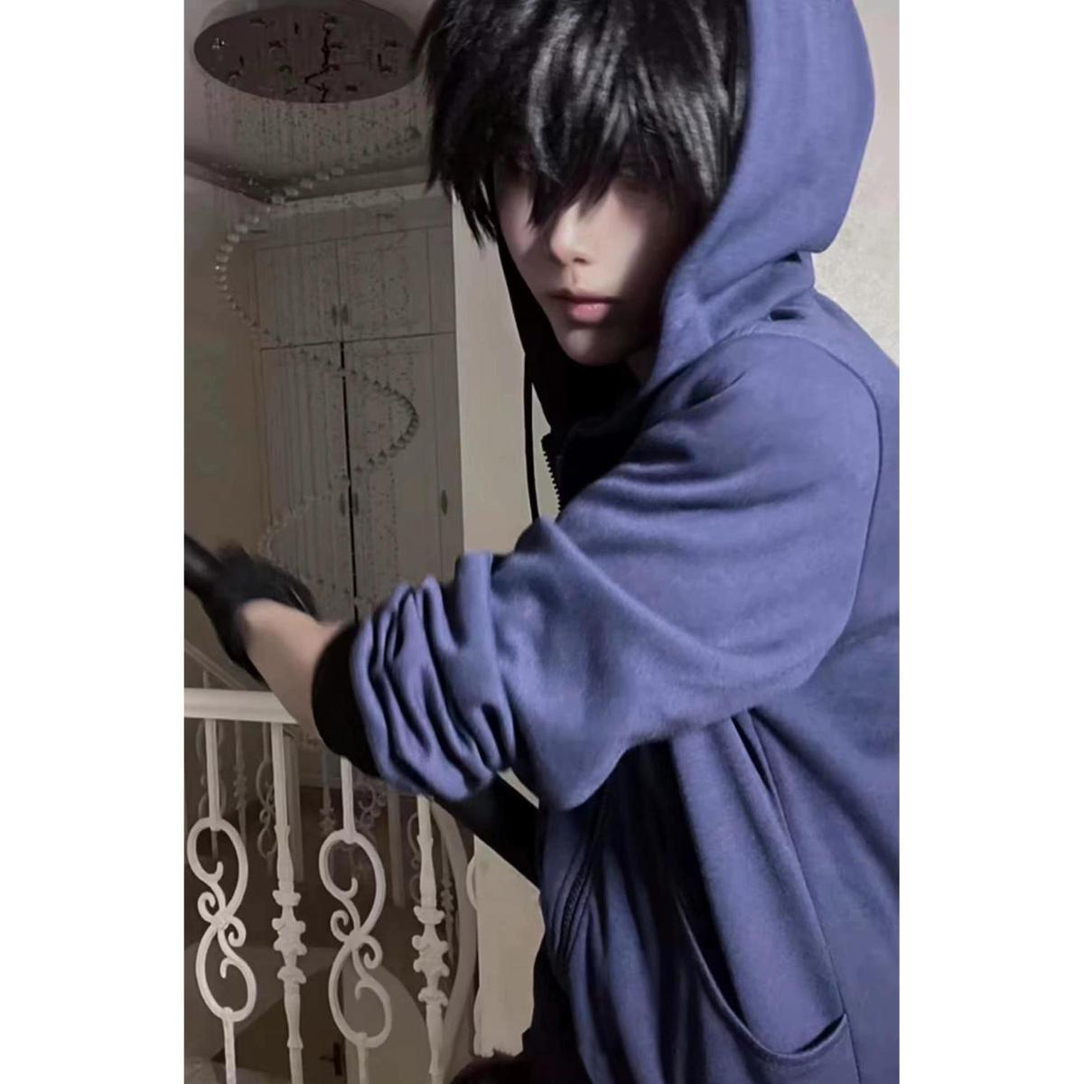 小哥同款cos服张起灵机能冲锋拉链男女夏季宽松连帽卫衣开衫外套