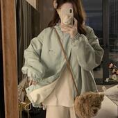 大码 羊羔毛冲锋衣 加绒防水外套 宽松INS超火上衣加厚棉袄女