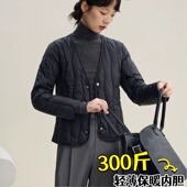 大码 胖mm300斤棉服内胆秋冬叠穿配大衣轻薄深v领防寒外套内胆打底