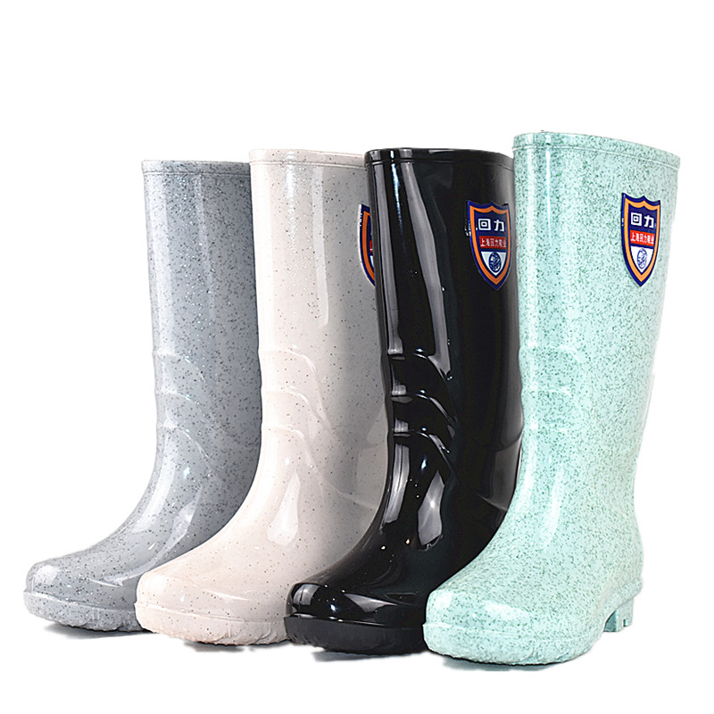 糖果色雨鞋女时尚款外穿中筒中跟水鞋韩国可爱雨靴加绒防水鞋防滑