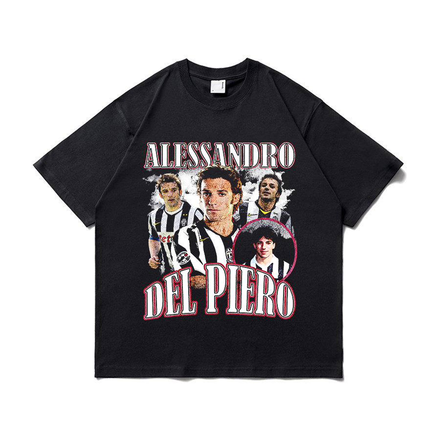Alassandro del Piero德尔皮耶罗T恤潮牌足球人物圆领宽松短袖