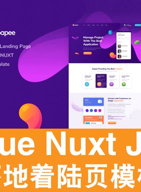 Vue+Nuxt.js 模板落地着陆登陆营销单页面SPA企业网站前端源代码