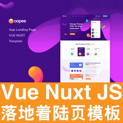 Vue+Nuxt.js 模板落地着陆登陆营销单页面SPA企业网站前端源代码