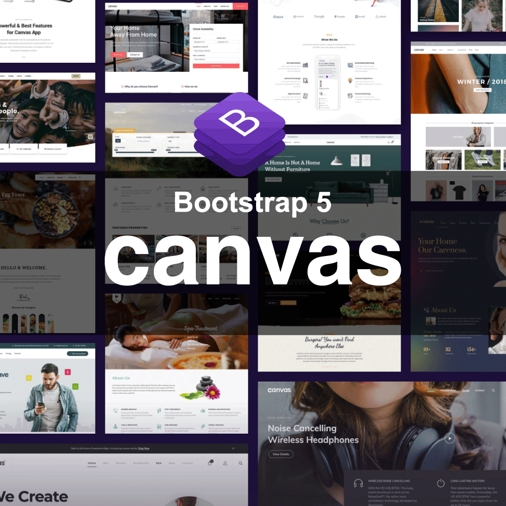 Canvas Bootstrap5响应式前端模板前台行业网页1000+HTML5 UI PSD 商务/设计服务 设计素材/源文件 原图主图