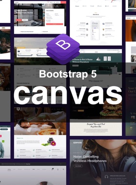 Canvas Bootstrap5响应式前端模板前台行业网页1000+HTML5 UI PSD