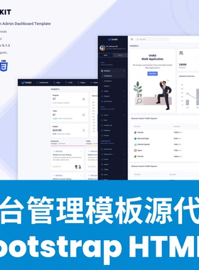Bootstrap5 HTML后台管理模板主题前端框架源码Unikit