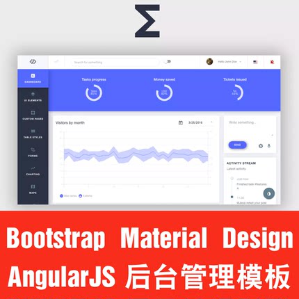 AngularJS后台管理模板系统框架Admin Bootstrap Material Design