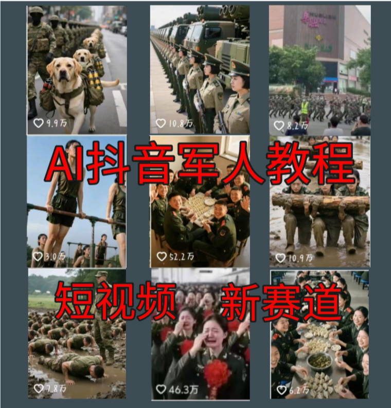2025全新AI中国军人短视频制作教程抖音爆款军事爱国视频自动生成