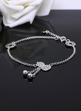 镂空葫芦铜钱韩国925银百搭手环