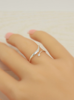 时尚风翅膀爱心姐妹韩版礼物尾戒