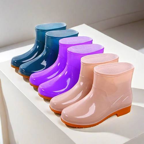 女靴雨鞋女时尚款外穿水鞋女士加棉雨靴短筒中筒防水防滑胶鞋新款