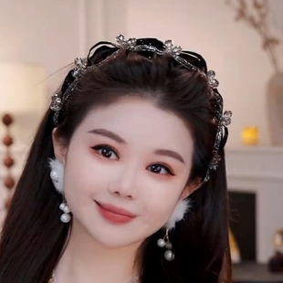 轻奢高级感璀璨星河丝绒发箍波浪防滑精致头箍高颅顶显发量发饰卡