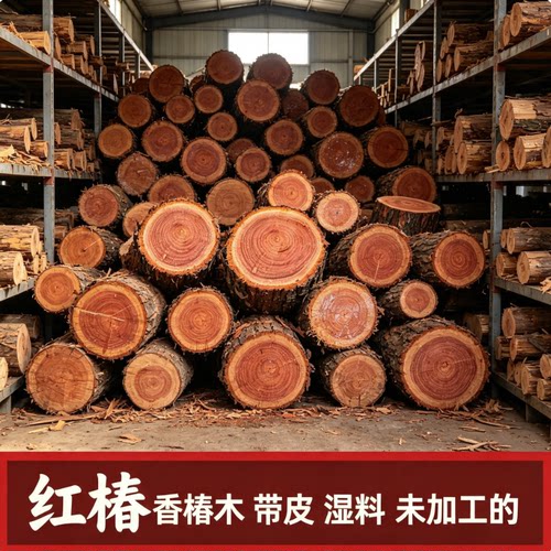 红油香椿木原木板雕刻收藏