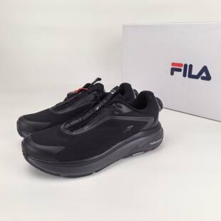 【断码清仓】40码FILA斐乐男子正品柔云缓震舒适透气运动跑步鞋黑