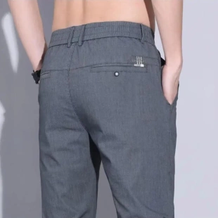 雪溪品质男装2026春夏男士休闲裤宽松直筒韩版弹力高端轻商务男裤