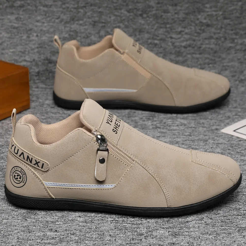 义薄云天男鞋设计师款新款拉链一脚蹬防滑时尚休闲百搭潮鞋运动鞋