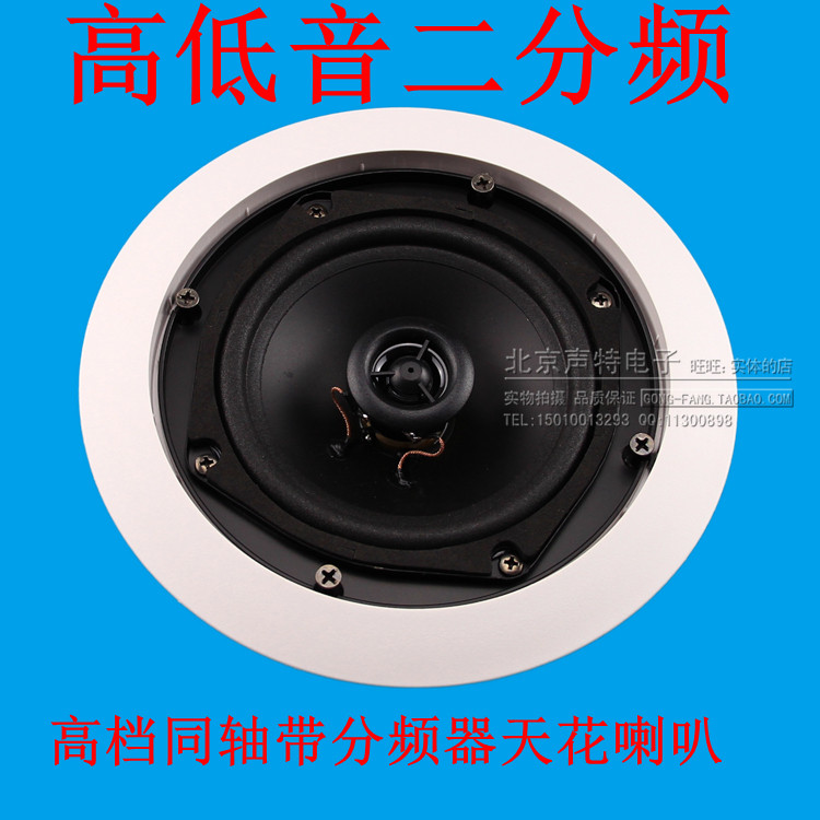 同轴高低音吸顶扬声器天花吊顶喇吸顶/壁挂/吊装音频