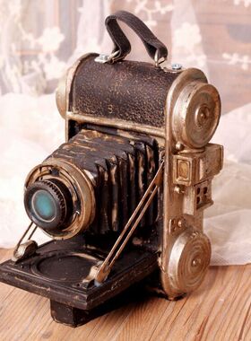 复古风 创意礼品 家居装饰品做旧树脂工艺品老式照相机
