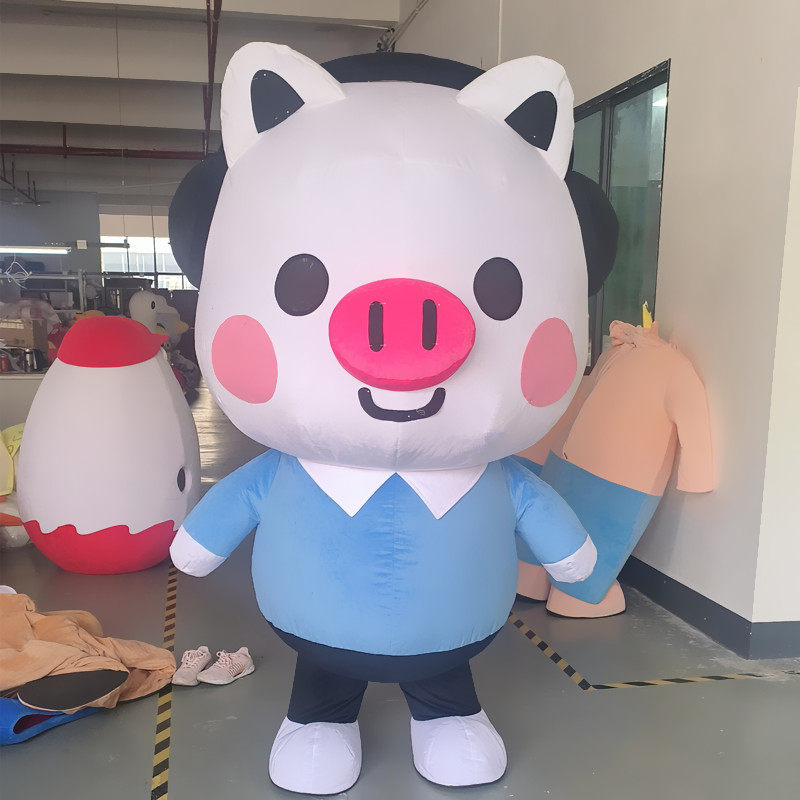 定做动漫充气人穿可爱小瑞猪宝宝气模行走巡演出装扮卡通人偶服装