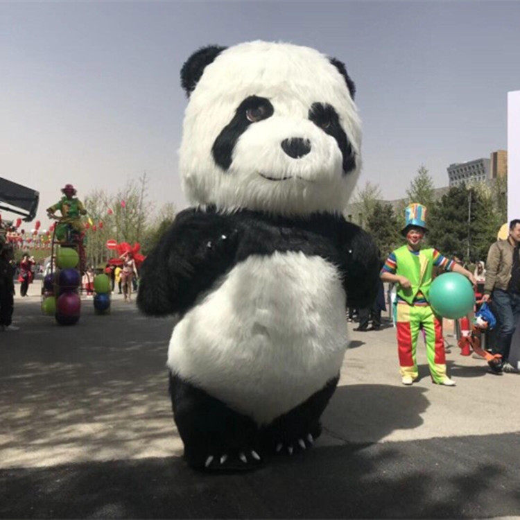 定做充气网红大熊猫毛绒行走表演游行猫熊道具巡演卡通人偶布偶装
