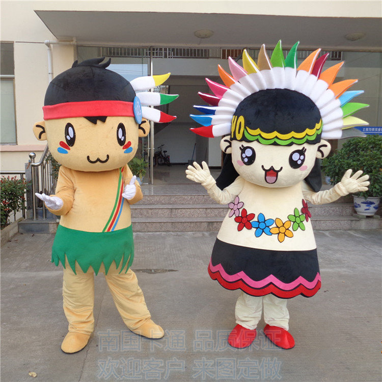 定做动漫美国印第安男孩女孩Cosplay表演道具卡通人偶衣服装巡演