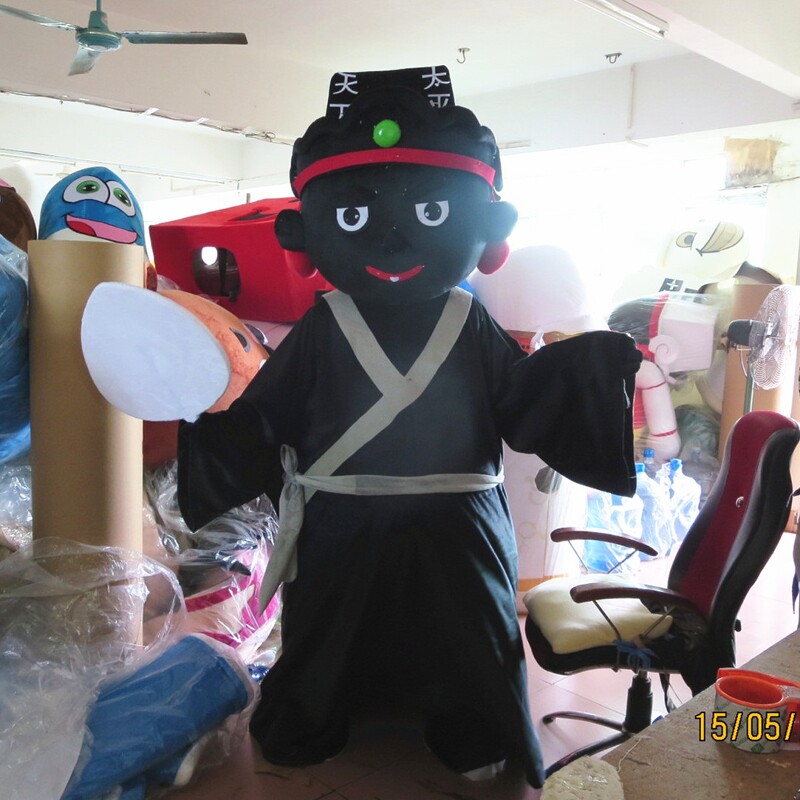 定制动漫神话神仙地府黑无常卡通人偶人穿戴装扮巡演出布偶衣服装图片