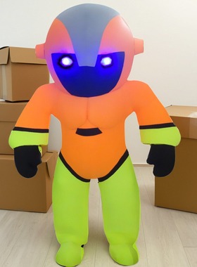 定做动漫毛绒太空行走道具橙色机器人战士卡通人偶衣服装巡演服