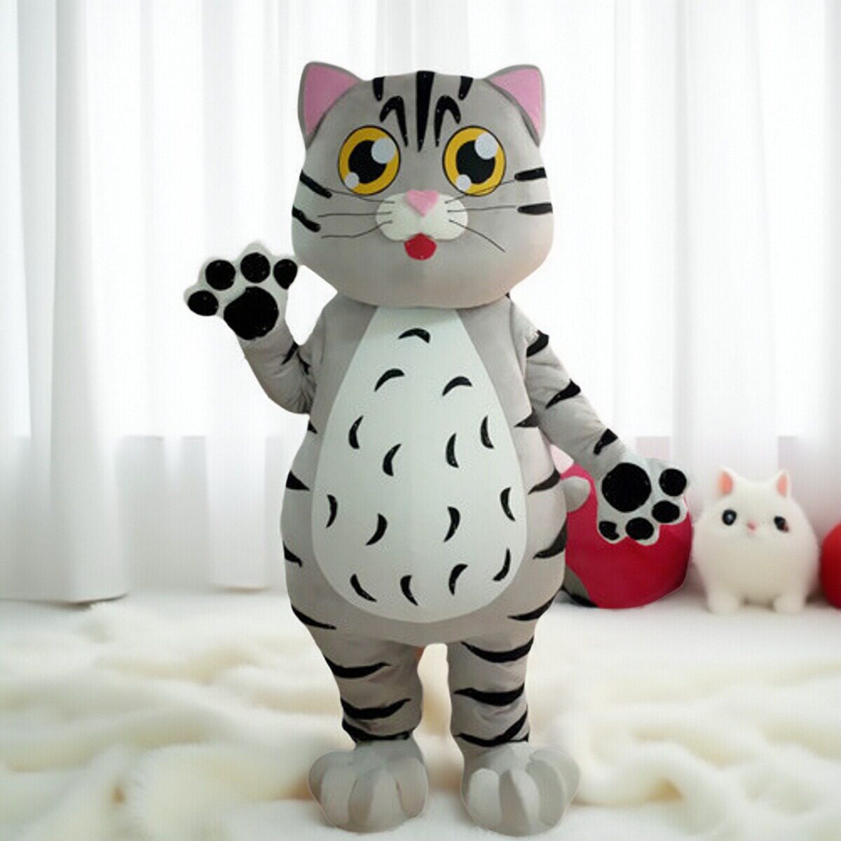定做动漫毛绒人穿大灰猫道具小花猫宠物肥猫头套巡演出卡通人偶服