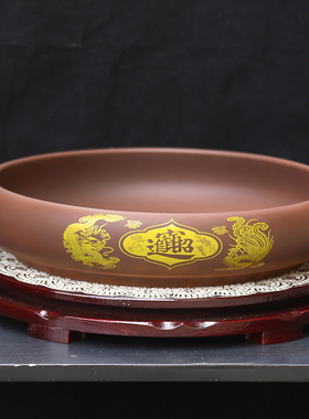 中式紫砂超特大号聚宝盆风水酒店开业乔迁办公室招财土性送礼摆件