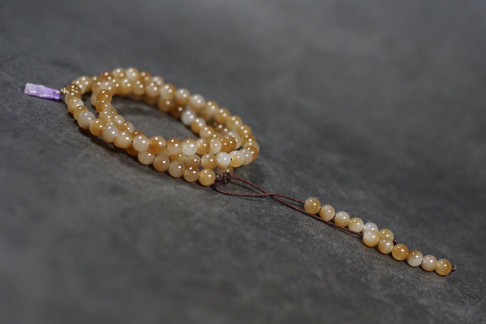 【薇一珠宝】娇若云间月 天然且末搪玉佛珠念珠舒俱来手链项链