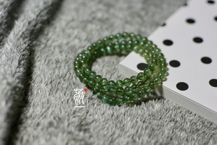 【薇一】春天的第一片叶子天然猫眼磷灰石手串多圈